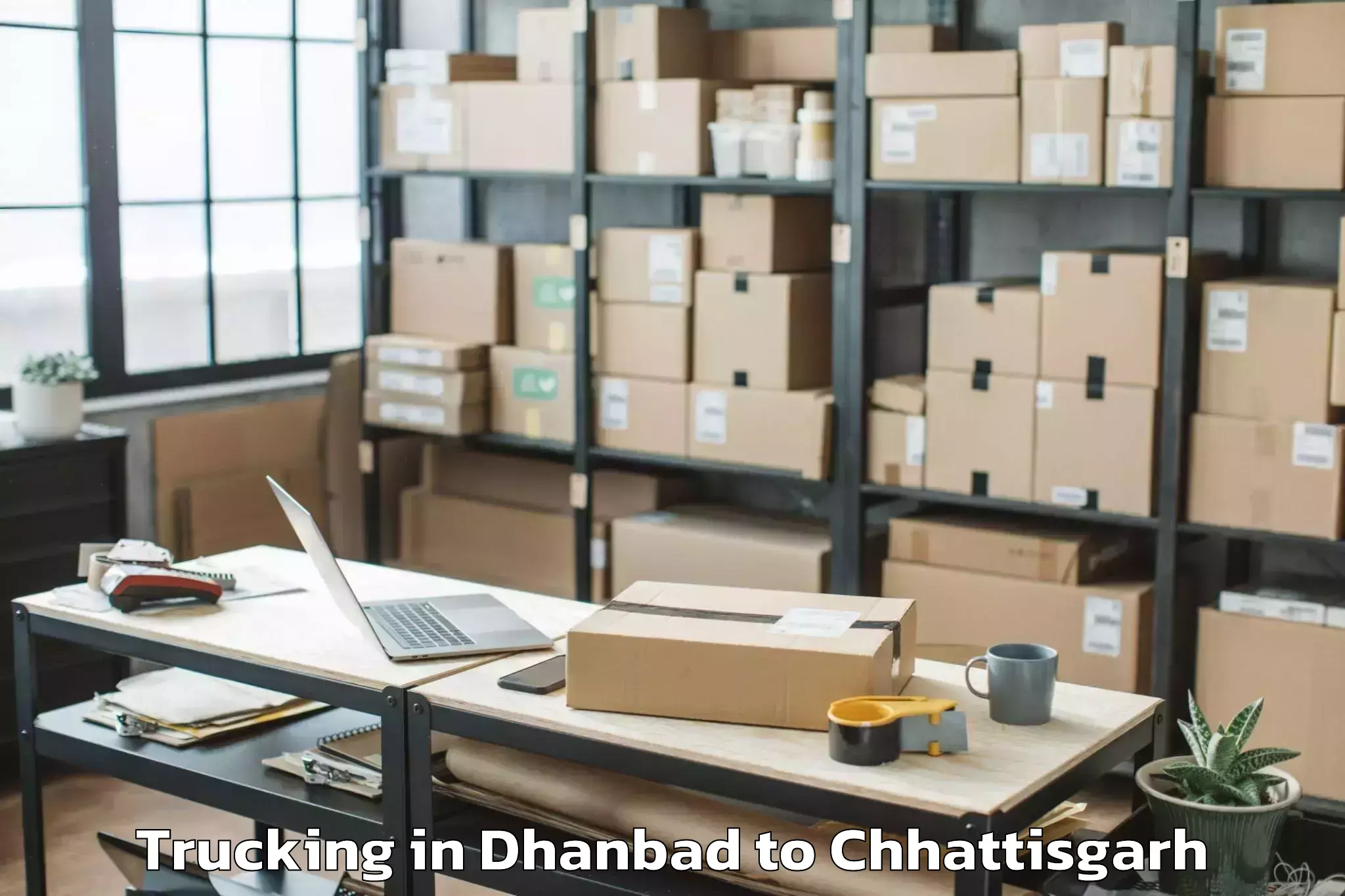 Leading Dhanbad to Malkharoda Trucking Provider